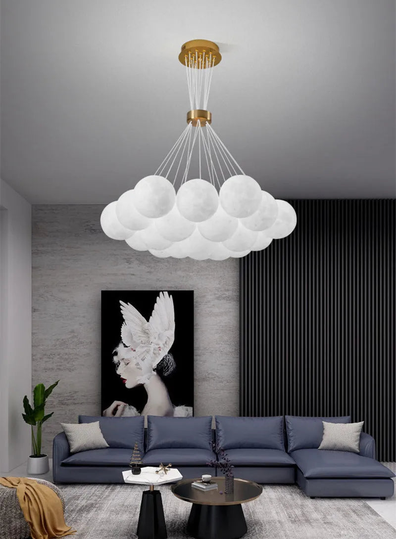 Nordic Planet 3D Moon Ceiling Chandelier
