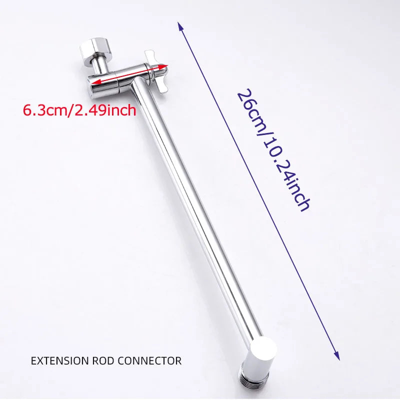 Baokemo 3-function Handheld Shower with Stainless Steel Angle Adjustable Extension Arm, 8-inch/10 Inch Square Top Sprayer Shower