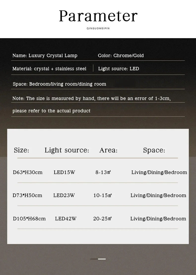 Nordic modern luxury crystal chandelier dining room bedroom LED light firefly luxury living room decoration LED chandelier