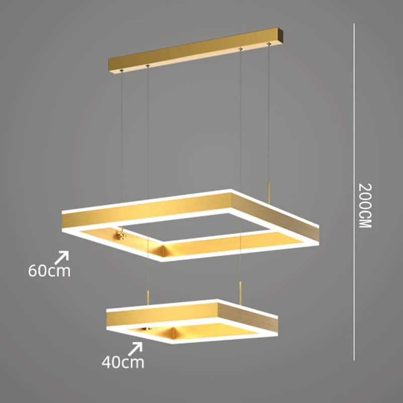 Nordic Square Tiered Chandelier