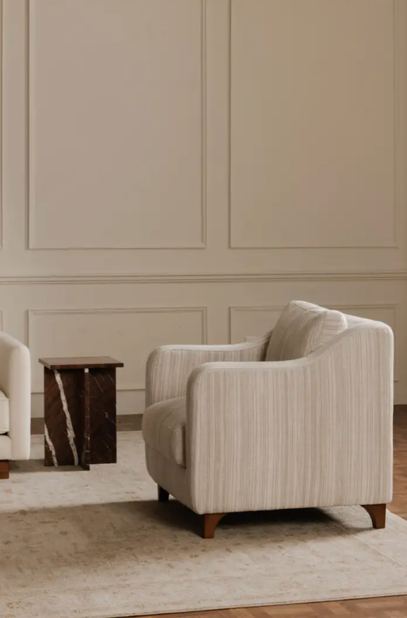Hewitt Accent Chair Beige Stripe