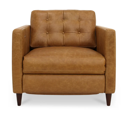 Bridgers Power Recliner Chair Tan Leather