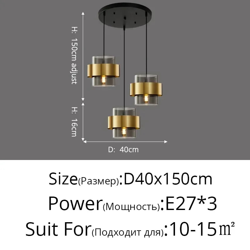 Postmodern Minimalist Creative Personality Led Pendant Lights Luxury Golden Aisle Restaurant Bedroom Bedside Small Chandelier