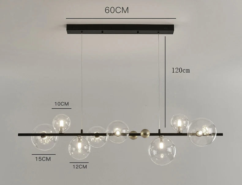 Nordic Chandeliers with 8 Oversized Glass Bulbs