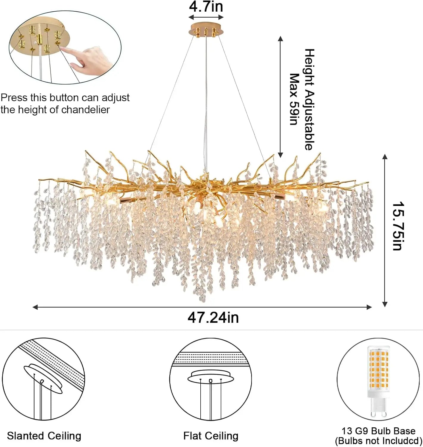 Luxury Tree Branch Crystal Chandeliers