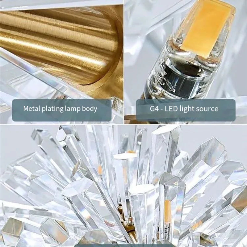 Modern lustre Flower Crystal Chandelier Nordic Luxury Hanging Lamp Indoor Lighting Home Decor For Living Room Bedroom Restaurant