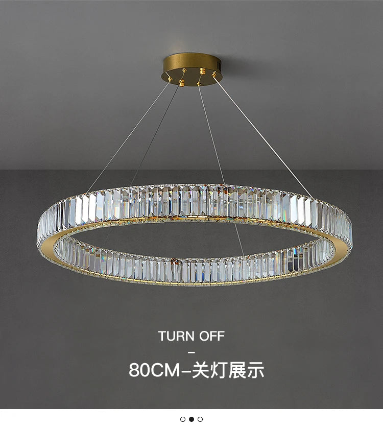 Crystal Chandelier in Simple Stainless Steel or Gold