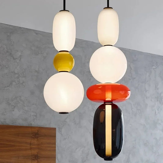 Modern Colored Glass Led Pendant Lamp