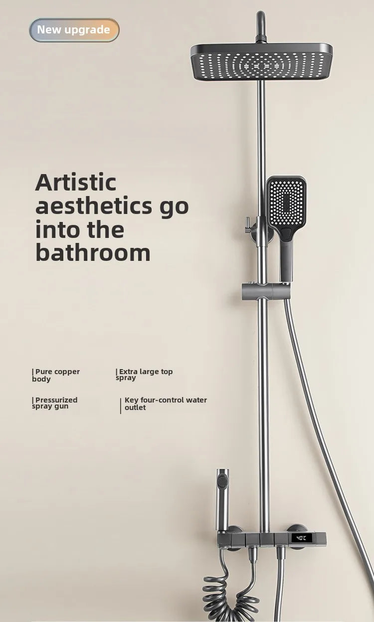 Shower Set Faucets Bathroom  Piano Button Switch Bath Shower Rain Shower Complete Bathroom Head Douche