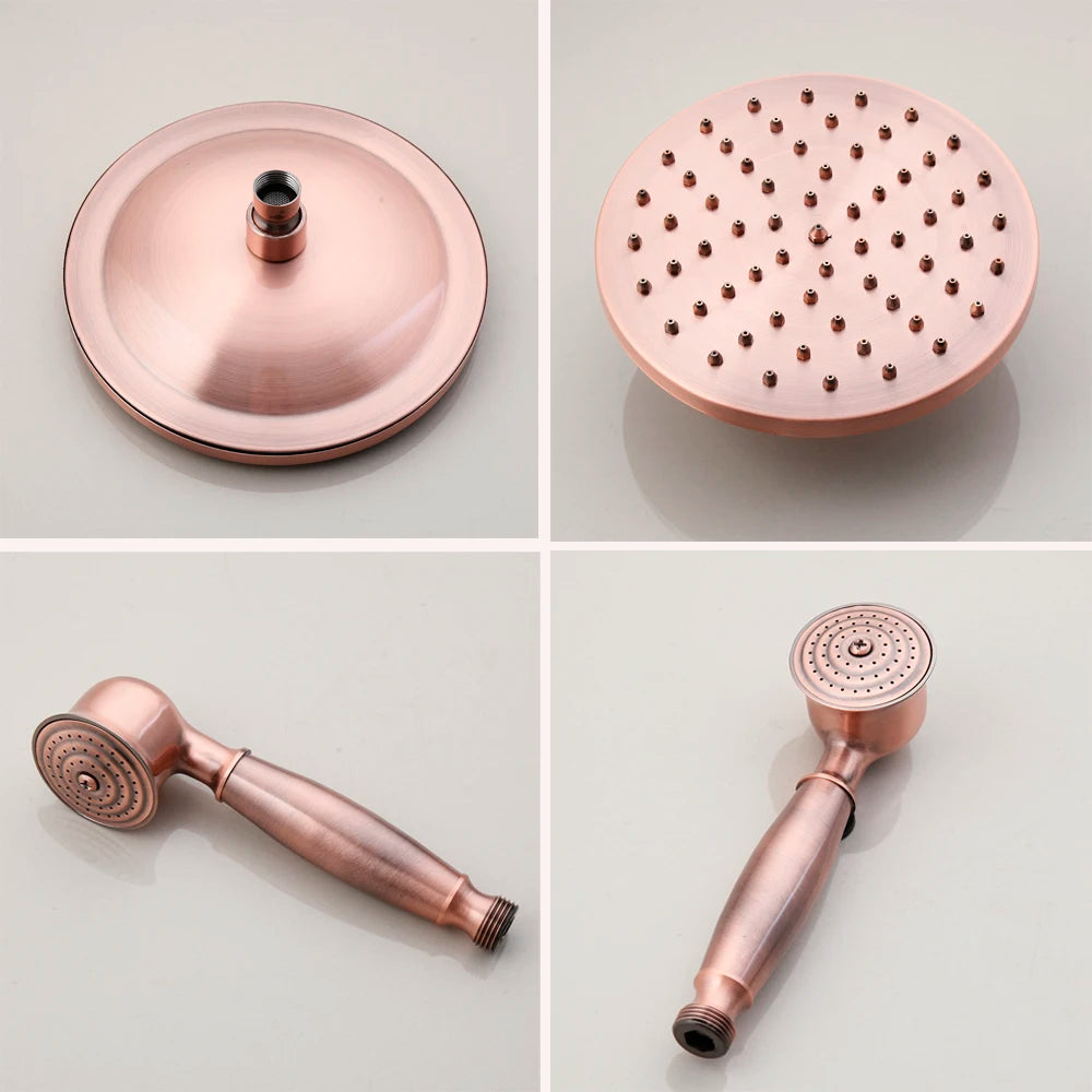 Antique Copper Bathroom Shower Set Rainfall Bath Shower