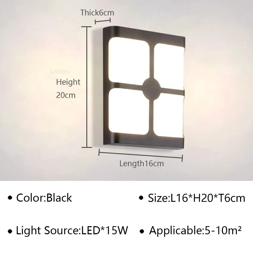 Modern LED Wall Lamp Outdoor Waterproof Wall Sconce
