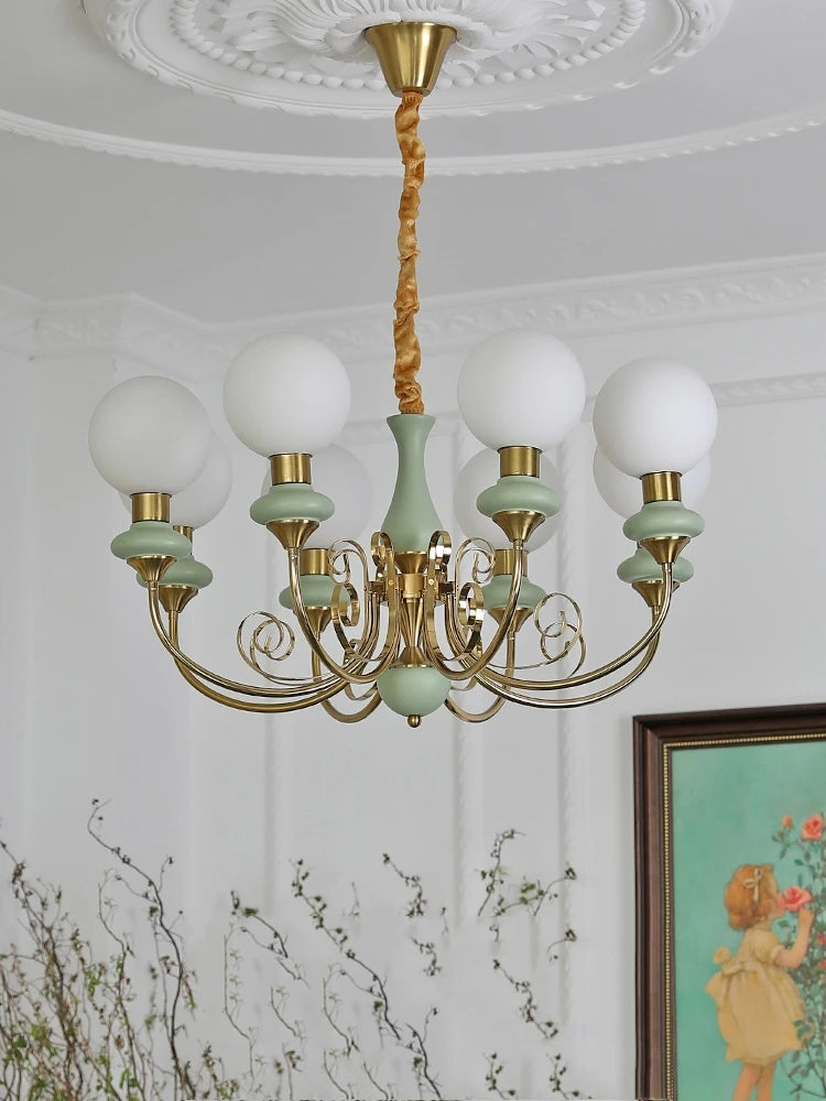 Nordic Retro Pastoral Cream Style Chandelier Bedroom Living Room Dining Room Ceiling Chandelier French Homestay LED Chandelier