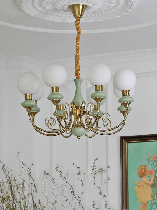 Nordic Retro Pastoral Cream Style Chandelier Bedroom Living Room Dining Room Ceiling Chandelier French Homestay LED Chandelier