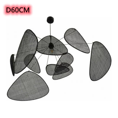 Modern Living Room Pendant Lamp Dining Room Leaf Grid Rural Hand Made Rattan Art Screen Cchandelier Bedroom Home Decor 110V 240V