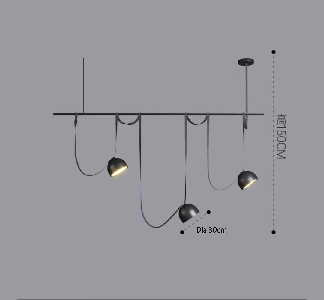 Italy Orange/Black Creative Nordic Design Dining Room Belt Pendant Lamp