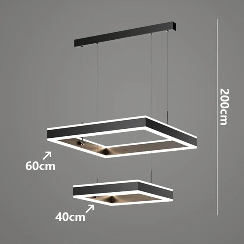 Nordic Square Tiered Chandelier