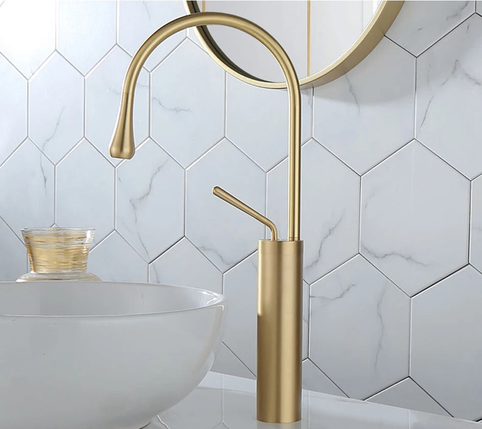 VGX Bathroom Faucets High Basin Mixer Sink Tall Faucet Gourmet Washbasin Taps Water Tap Hot Cold 360 Tapware Crane Brass Black