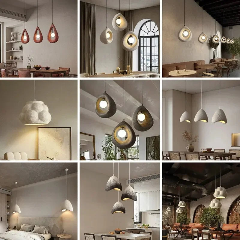 Nordic White Grey Pendant Lights  Led Hanging Lighting Minimalism Suspend Bedroom Home Decor Indoor Lamps Fixtures G9 Lamp Bulb