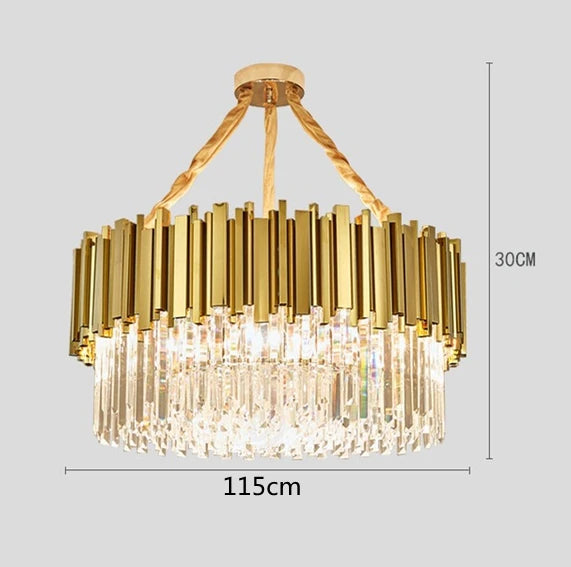 Luxury Gold Plated Crystal Led Pendant Lights