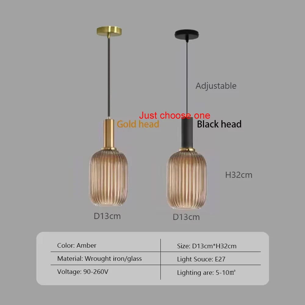 Nordic Restaurant Pendant Lights Glass Pendant Light For Living Dinning Room Lamp Simple Bedside Lustre LED E27 pendant Lighting