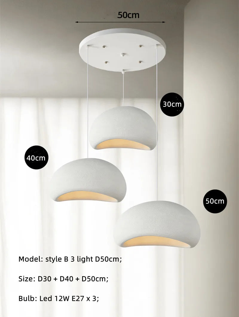 Wabi Sabi LED Pendant Lights for Living Dining Room Bedroom Restaurant Loft Decor Hanging Chandelier Art Suspension Luminaire