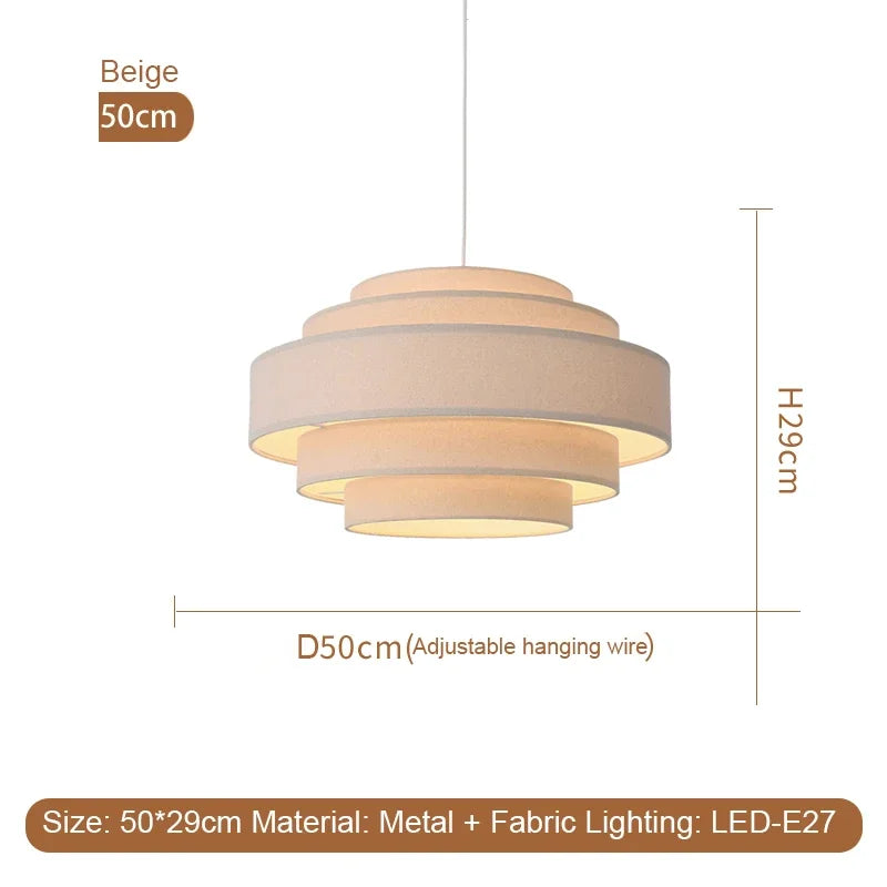 Nordic Fabric Pendant Light Wabi Sabi Led Chandelier for Living Room Bedroom Home Decor White cloth Pendant lamp