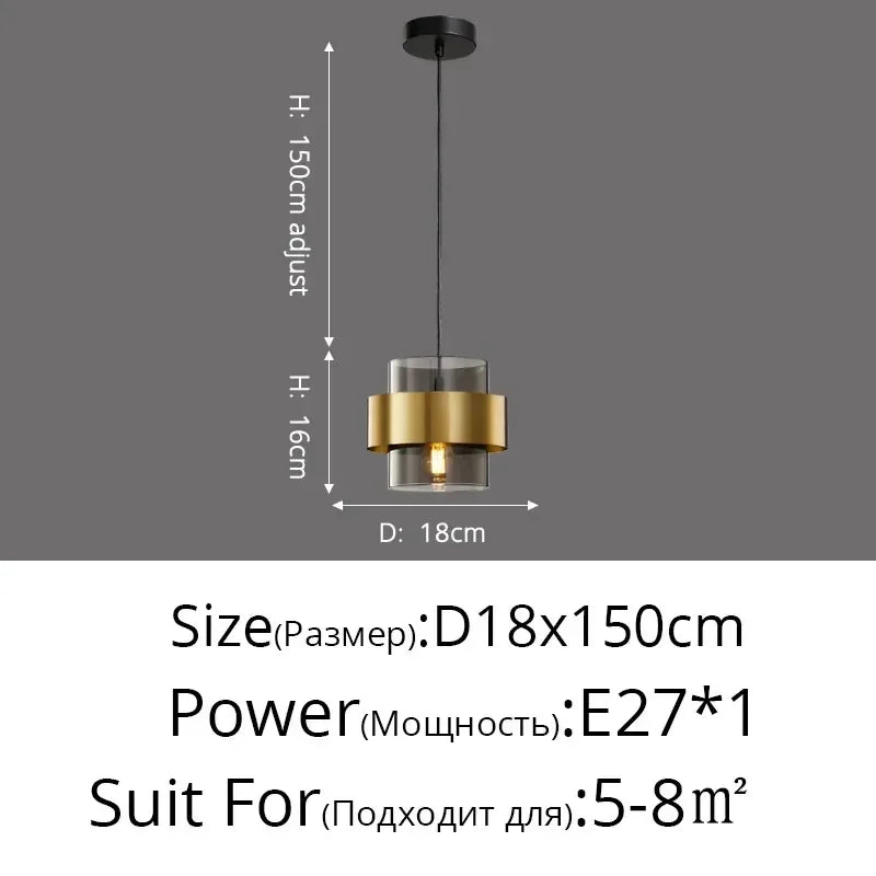 Postmodern Minimalist Creative Personality Led Pendant Lights Luxury Golden Aisle Restaurant Bedroom Bedside Small Chandelier