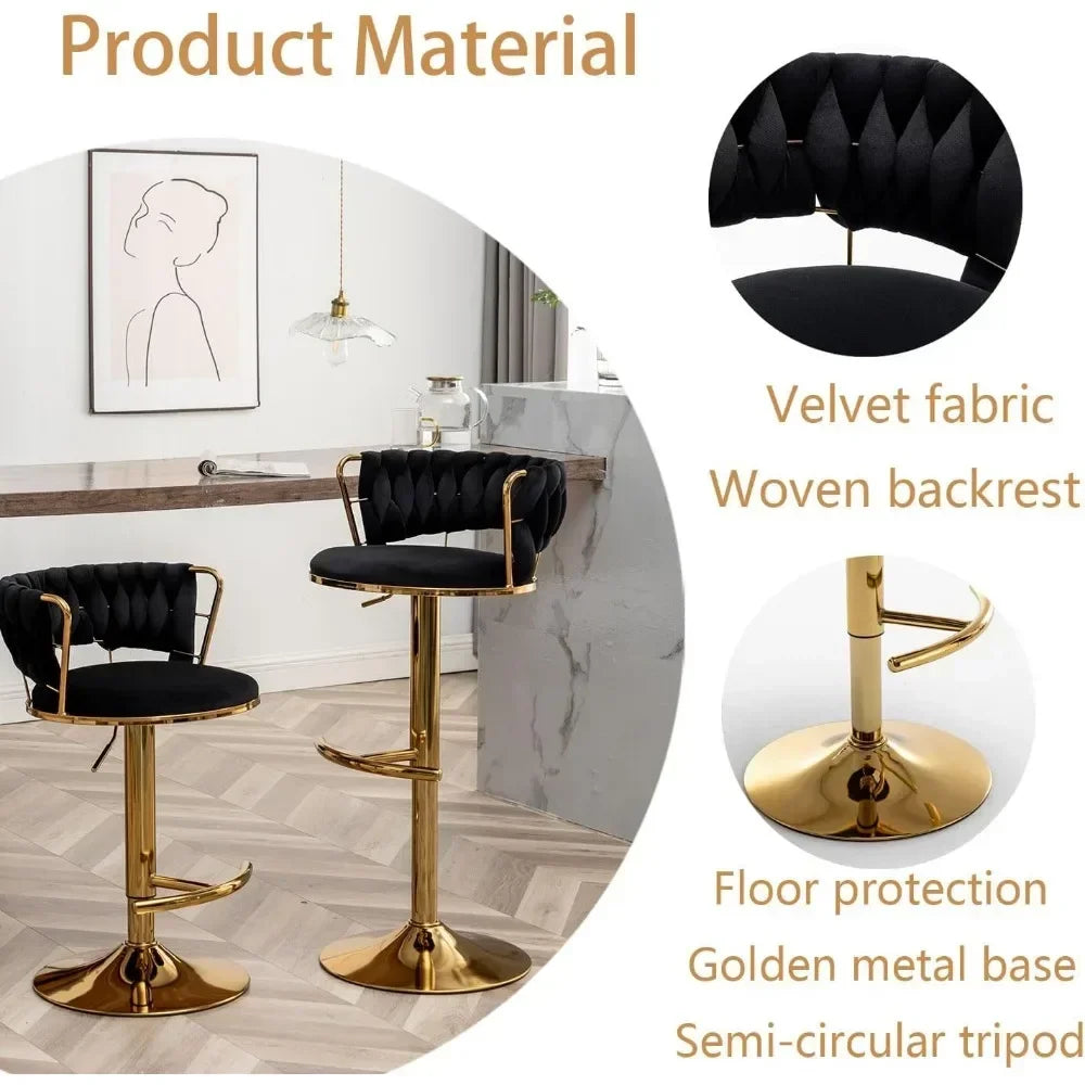 Modern Black Uphosltered Bar Stool
