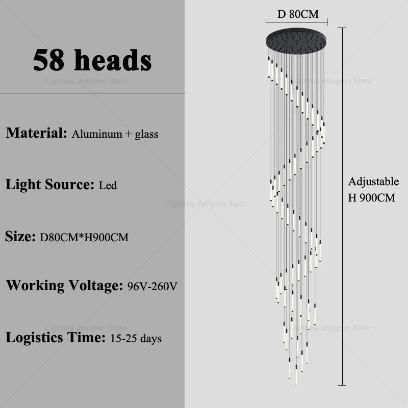 Long Staircase Pendant Light Modern Nordic Ceiling Light