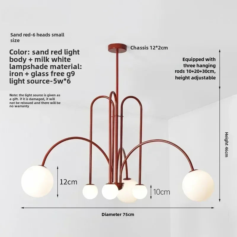 Nordic Retro LED Iron Ceiling Chandelier