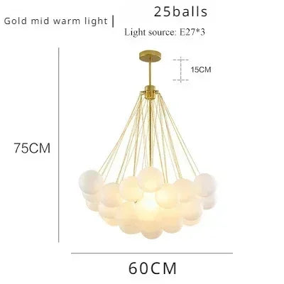 37 Glasses Bubble Nordic Frosted Chandeliers