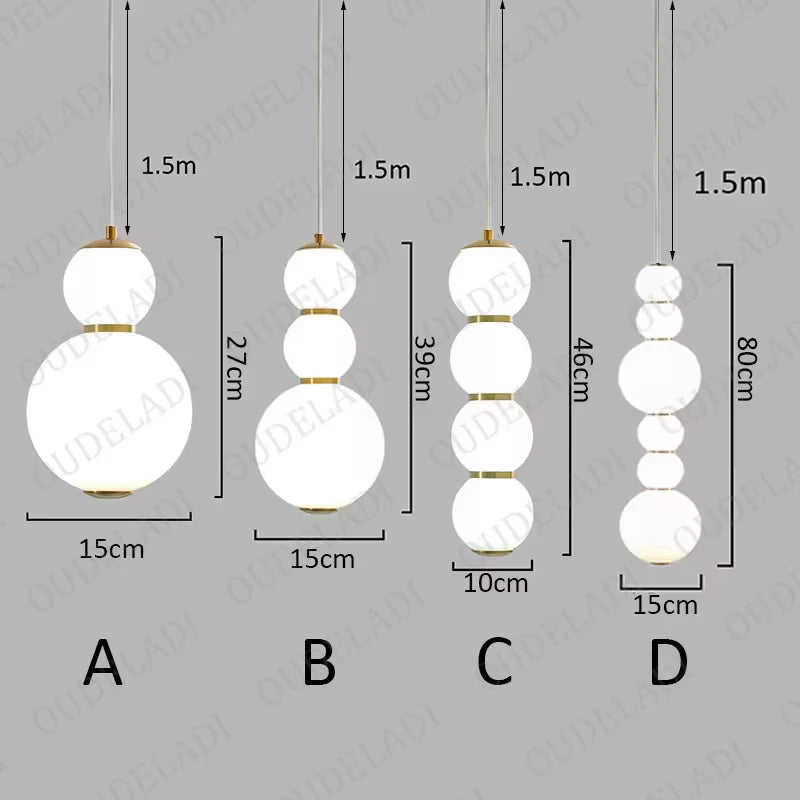 Nordic Glass Ball Hoist Hanging Lamp