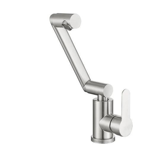 Bathroom Folding Faucet 360 Degree Rotation Single Handle Folding Faucet Taps Camping Cold and Hot Mixer Water Stainless Steel