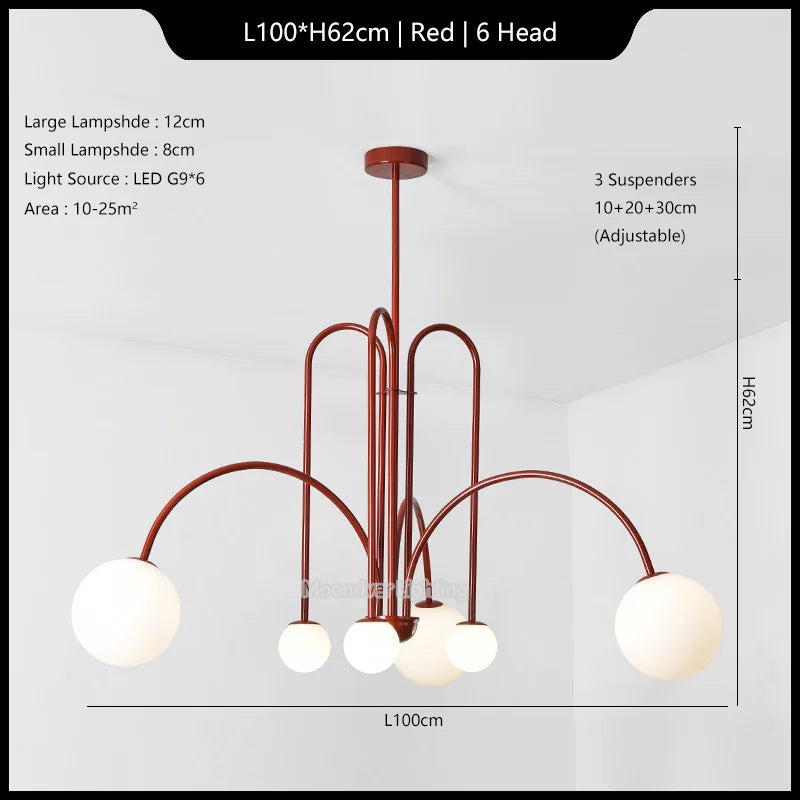 Chandelier Italian Room Decor Ceiling Lamp Magic Beans House Appliances Led Modern Iron Glass Style Pendant Lights for Home