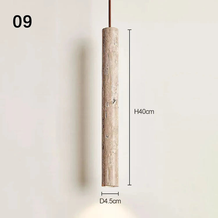 SANDYHA Retro Yellow Hole Stone Bedside Small Pendant Lamp Creative Designer Led Lighting for Bedroom Dining Room Lustre Decor