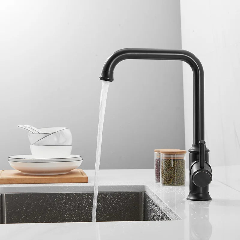 Black Kitchen Faucets Antique Bronze Faucet Kitchen Mixers Taps Cold And Hot Basin Sink Tap Water Mixers Antique Gold Chrome