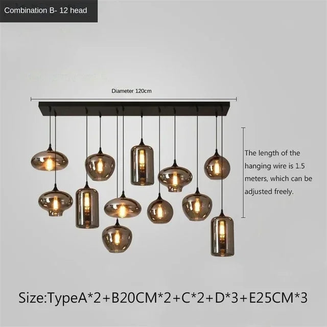 Modern Glass Chandeliers For Dining Tables Living Room Kitchen Office Coffee Hanging Lamp Nordic Home Pendan Light