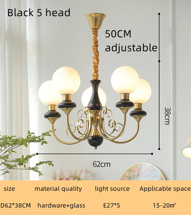 Nordic Retro Pastoral Cream Style Chandelier Bedroom Living Room Dining Room Ceiling Chandelier French Homestay LED Chandelier