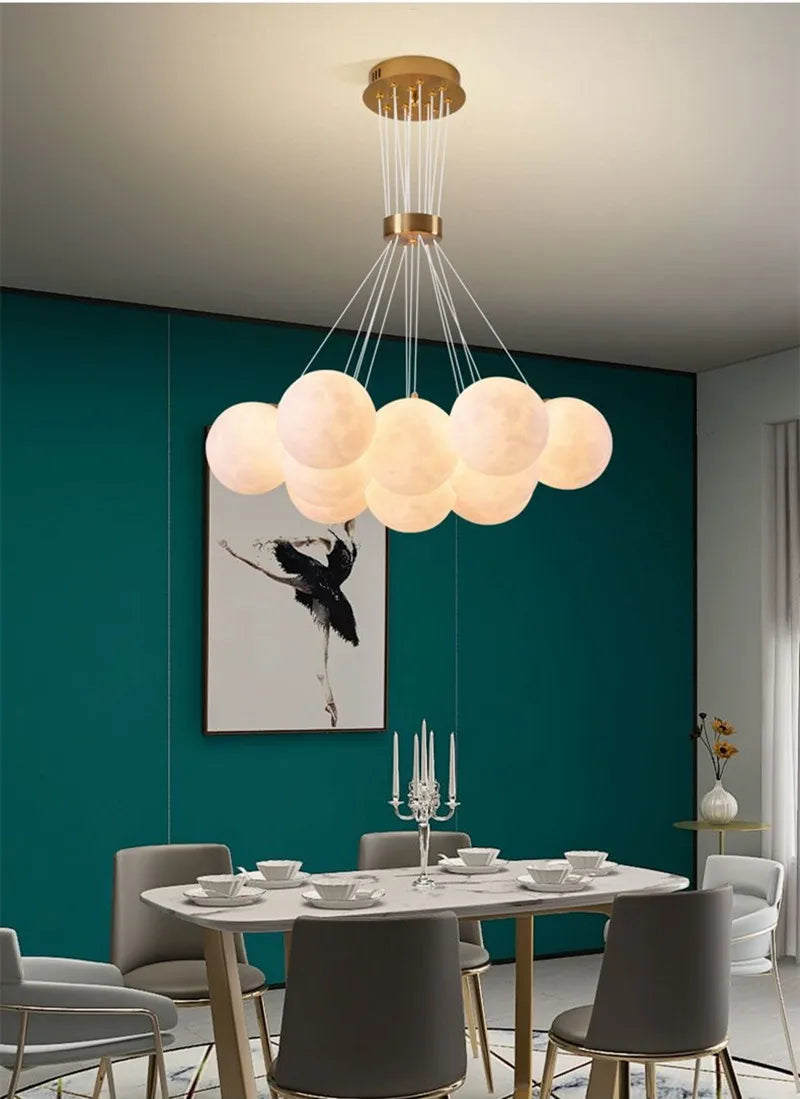 Nordic Planet 3D Moon Ceiling Chandelier