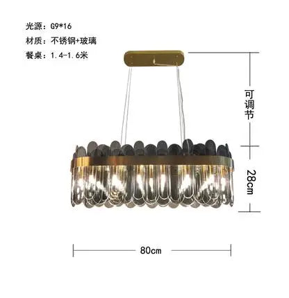 Nordic Smoke Grey Glass Chandelier
