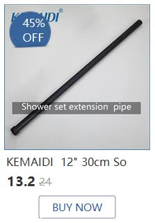 KEMAIDI Bathroom Shower Set W/ Shelf Wall Mount Shower System Hot & Cold Mixer White Gold Rainfall Bathtub Shower Faucet Set