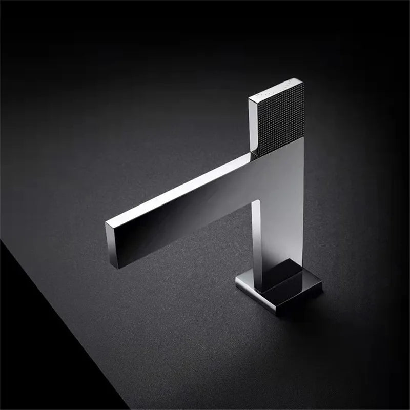 Brushed Gold Bathroom Faucet Brass Bathroom Basin Faucet Cold And Hot Water Mixer Sink Tap Single Handle Deck Mounted Grey Tap