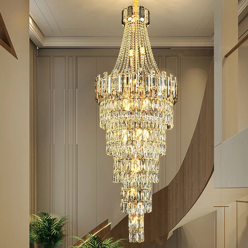 Long Crystal Chandelier