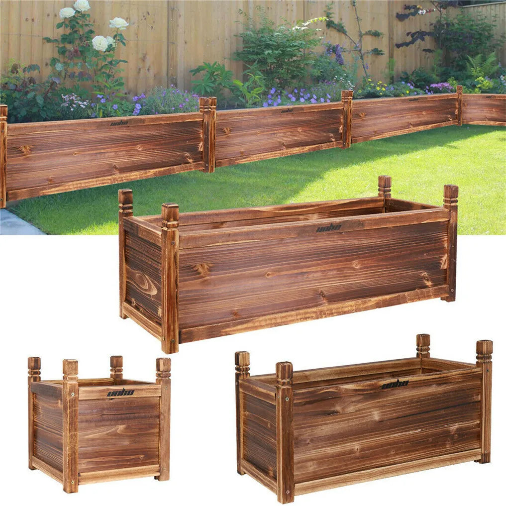 Pine Raised Flower Bed Planter