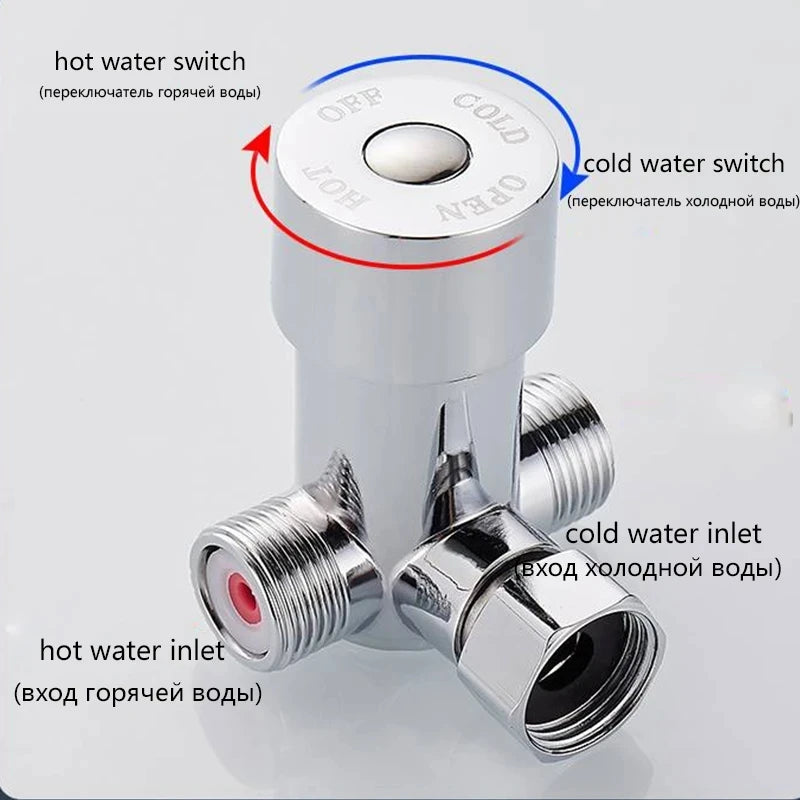 OXG Black/Chrome Smart Sensor Basin Faucet Automatic Sensor Waterfall Basin Sink Faucet Bathroom Faucet Washbasin Faucet
