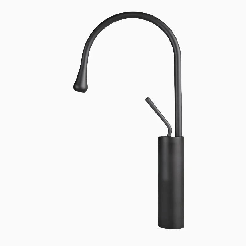 Modern Bathroom Faucet High Arc Single Handle Sink Faucet Brass Washbasin Hot and Cold Water Faucet with Hose Accessories