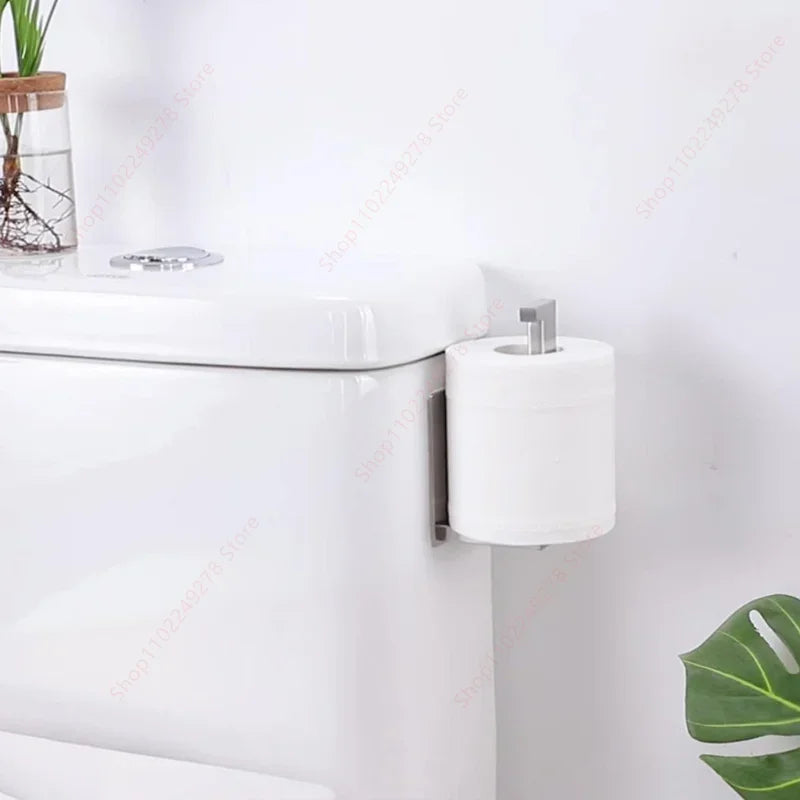 304 Stainless Steel Toilet Roll Holder no drill Self Adhesive Tissue Paper Towel Roll Dispenser Kitchen Bathroom Hardware Gold