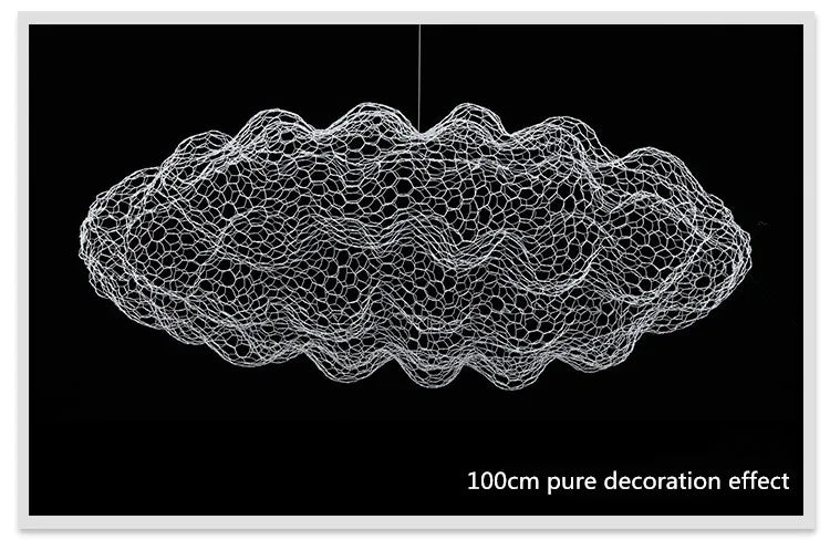 Modern Art Design Stars Fireflies Iron Mesh Cloud Chandelier