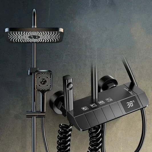 Bathroom Shower Faucet Set 4 Functions Digital Display