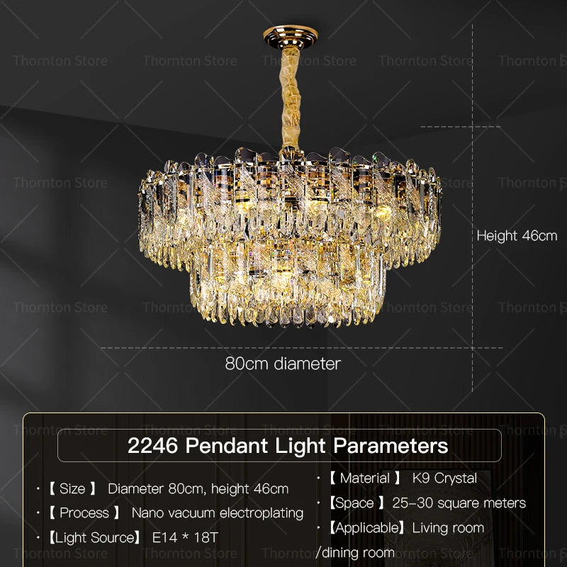 Modern 2-Tier Luxury Crystal Chandelier